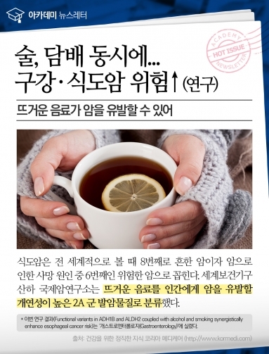 [건강이슈] 술, 담배 동시에 하면 구강, 식도…